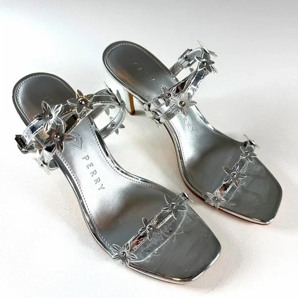 Katy Perry Analia Flower Square Toe Dress Sandals Size 8.5 - Picture 6 of 12